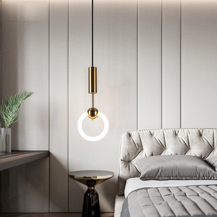 Moderne Luxus Kuppel Kreis Eisen Glas LED Pendelleuchte für Esszimmer 