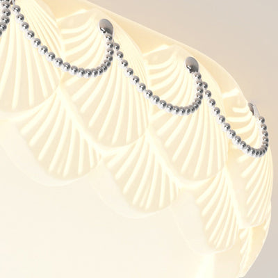 Lustres LED en acrylique pour salon, moulage rotatif, matériel en dôme rond crème nordique contemporain 