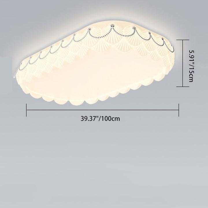 Plafonnier LED en acrylique moulé par rotation rectangulaire crème nordique contemporain pour salon 