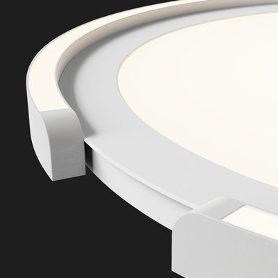 Modern Minimalist Round Aluminum Silicone Iron LED Flush Mount Ceiling Light For Bedroom