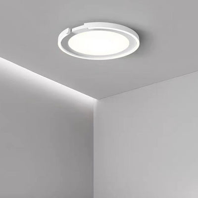 Modern Minimalist Round Aluminum Silicone Iron LED Flush Mount Ceiling Light For Bedroom