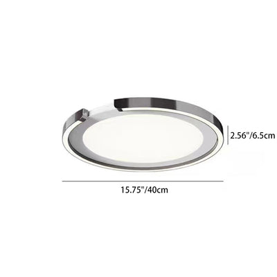 Modern Minimalist Round Aluminum Silicone Iron LED Flush Mount Ceiling Light For Bedroom