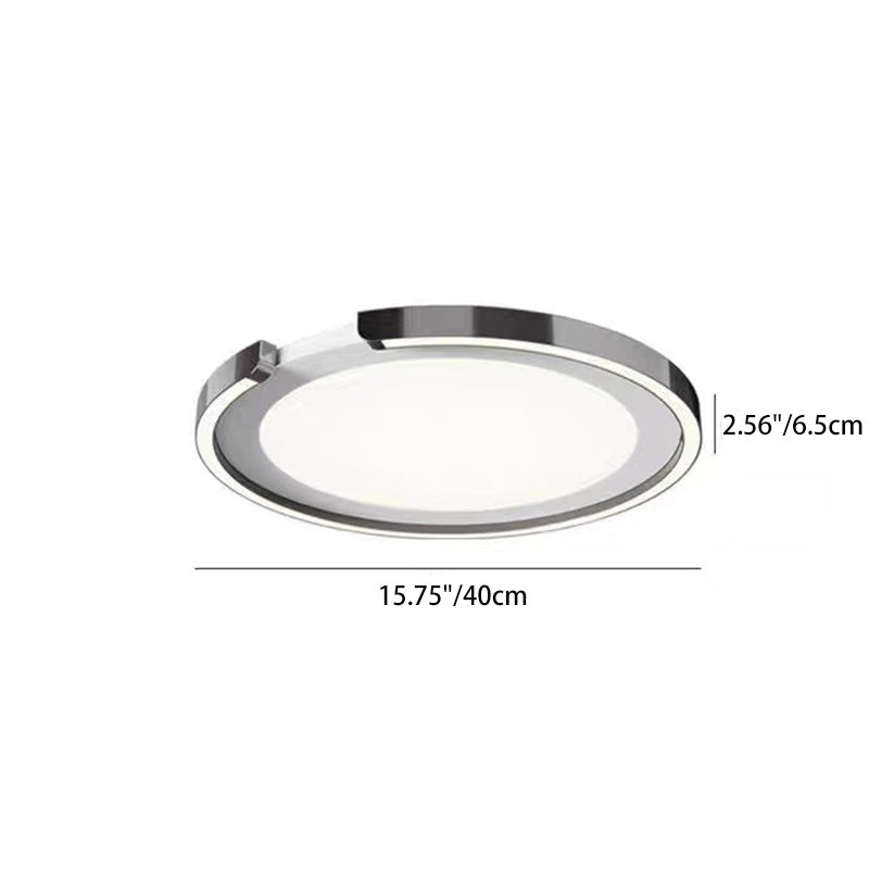Modern Minimalist Round Aluminum Silicone Iron LED Flush Mount Ceiling Light For Bedroom