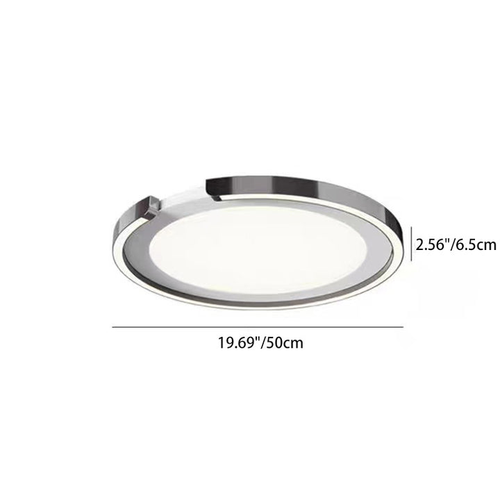 Modern Minimalist Round Aluminum Silicone Iron LED Flush Mount Ceiling Light For Bedroom