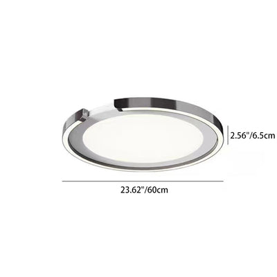 Modern Minimalist Round Aluminum Silicone Iron LED Flush Mount Ceiling Light For Bedroom