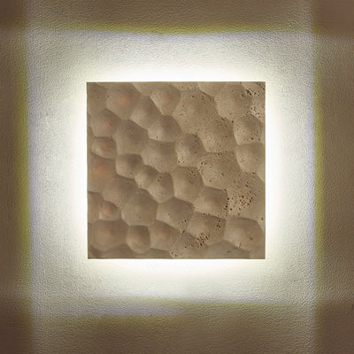 Lámpara de pared LED impermeable de travertino amarillo cuadrado Art Deco moderno para pasillos 