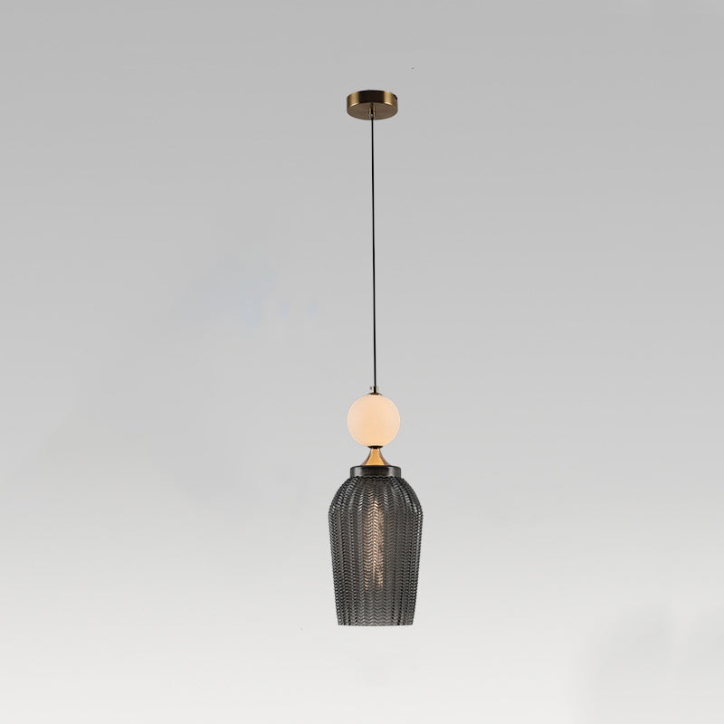 Zeitgenössische skandinavische Kuppel Eisenlampenschirm Glasball 1/2 - Licht Pendelleuchte für Esszimmer 