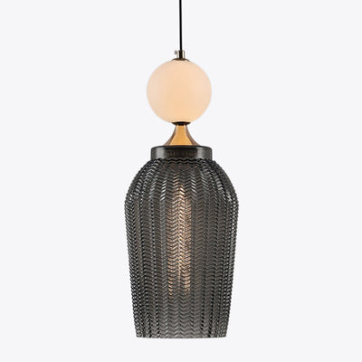 Zeitgenössische skandinavische Kuppel Eisenlampenschirm Glasball 1/2 - Licht Pendelleuchte für Esszimmer 