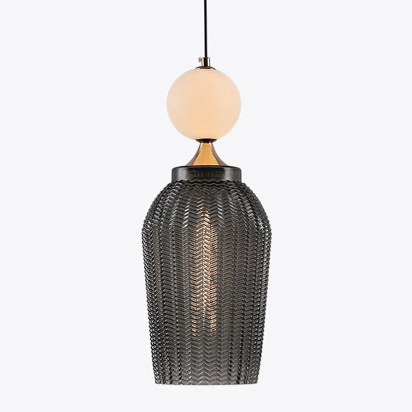 Zeitgenössische skandinavische Kuppel Eisenlampenschirm Glasball 1/2 - Licht Pendelleuchte für Esszimmer 