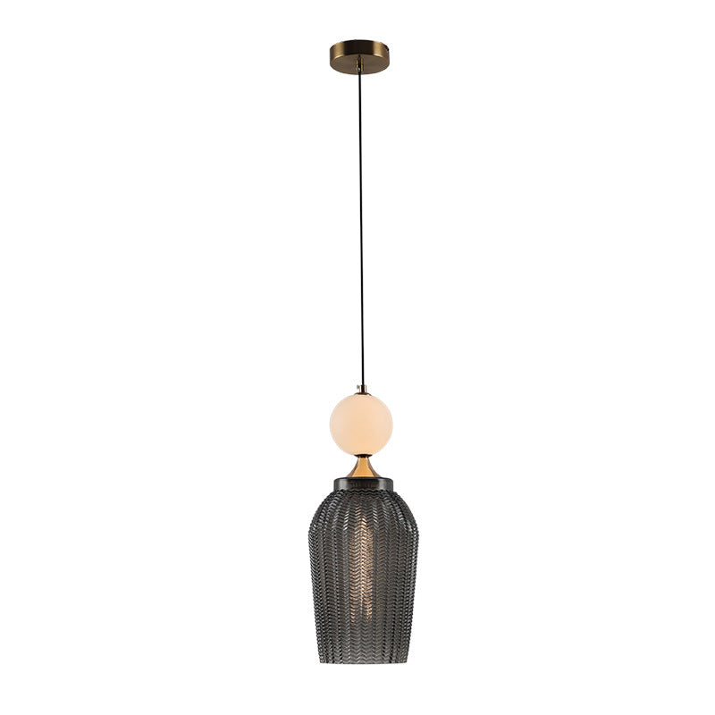Zeitgenössische skandinavische Kuppel Eisenlampenschirm Glasball 1/2 - Licht Pendelleuchte für Esszimmer 