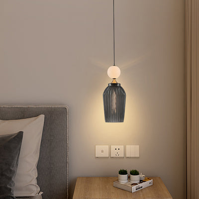Zeitgenössische skandinavische Kuppel Eisenlampenschirm Glasball 1/2 - Licht Pendelleuchte für Esszimmer 