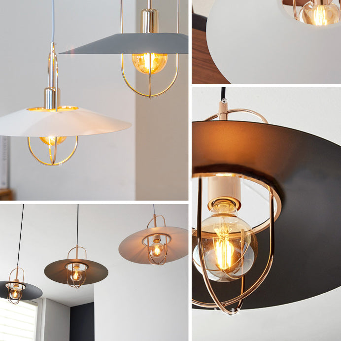 Zeitgenössischer skandinavischer Lampenschirm aus Vollmetall 1 - Licht Pendelleuchte für Esszimmer 