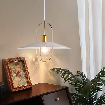 Zeitgenössischer skandinavischer Lampenschirm aus Vollmetall 1 - Licht Pendelleuchte für Esszimmer 