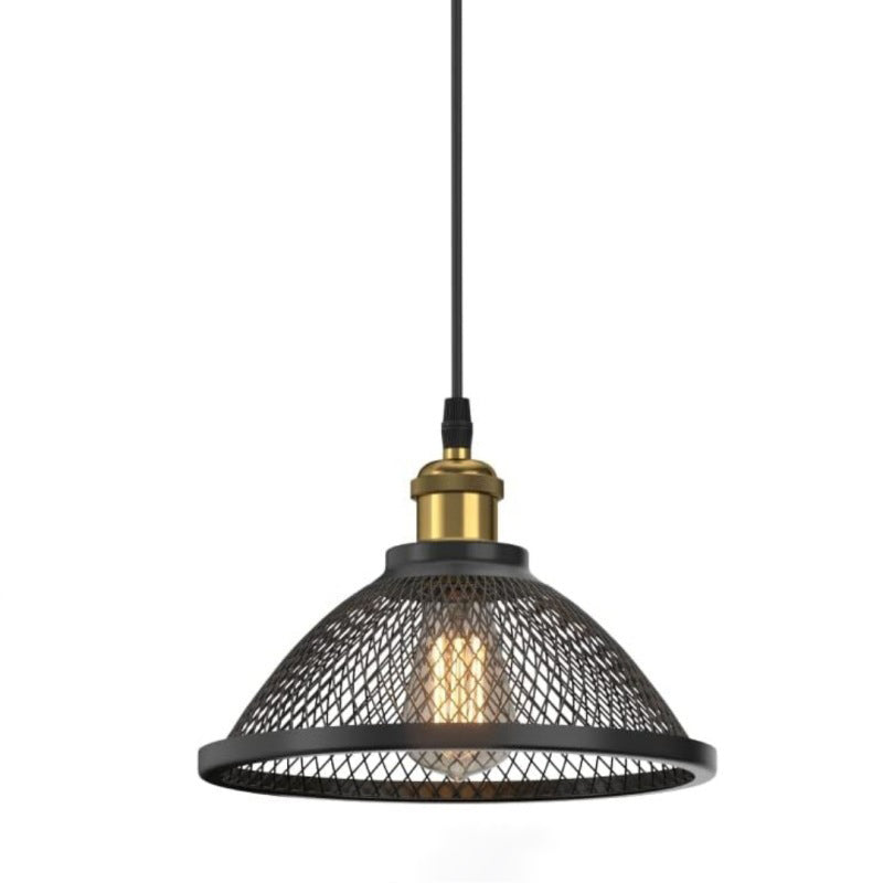 Contemporary Scandinavian Dome Full Iron Net Lampshade 1 - Light Pendant Light For Dining Room