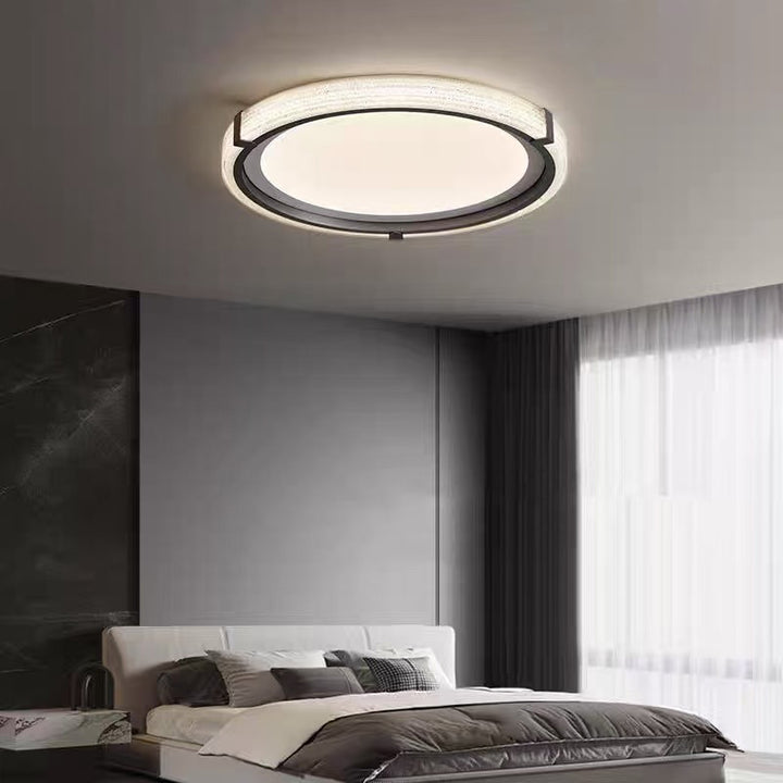 Zeitgenössische skandinavische runde Aluminium-Hardware Acryl LED-Deckenleuchte für das Schlafzimmer 