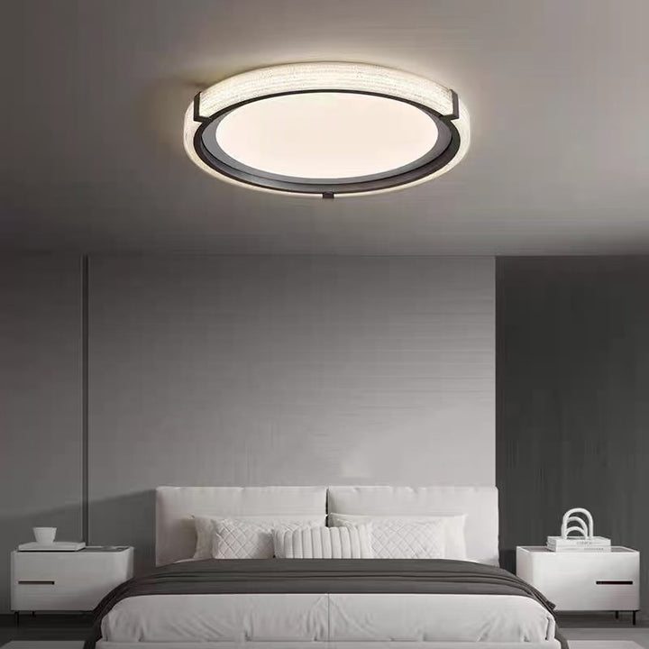 Zeitgenössische skandinavische runde Aluminium-Hardware Acryl LED-Deckenleuchte für das Schlafzimmer 