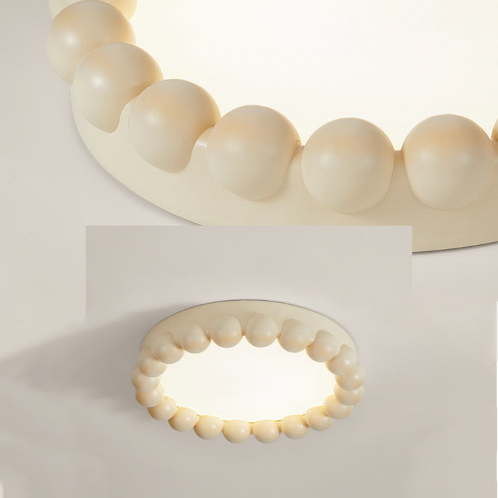 Zeitgenössische nordische runde Kuchenform Fiberglas Acryl LED Deckenleuchte für das Schlafzimmer 