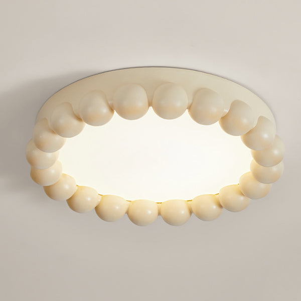 Zeitgenössische nordische runde Kuchenform Fiberglas Acryl LED Deckenleuchte für das Schlafzimmer 