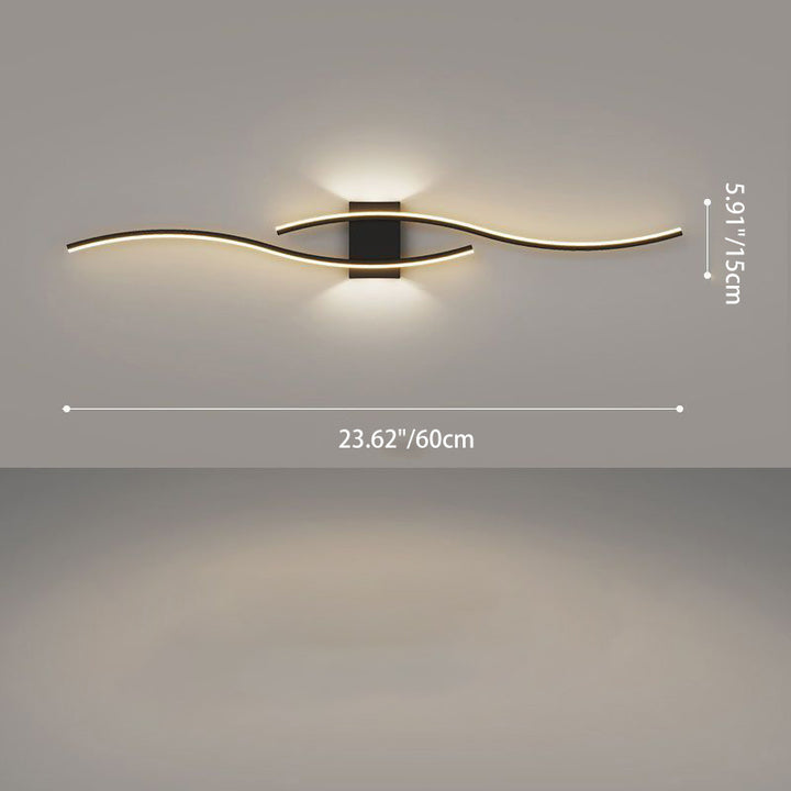 Applique murale LED en fer et acrylique à longue courbe moderne minimaliste pour salon 