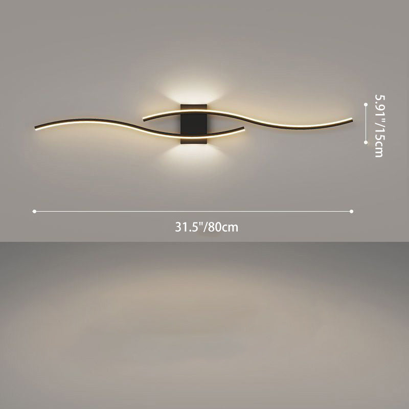 Applique murale LED en fer et acrylique à longue courbe moderne minimaliste pour salon 