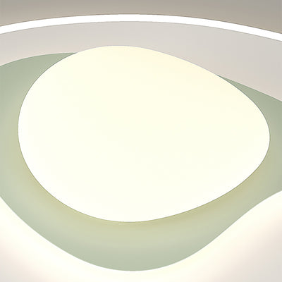 Luz de techo LED montada al ras de hierro PE con forma ovalada cuadrada nórdica contemporánea para dormitorio 