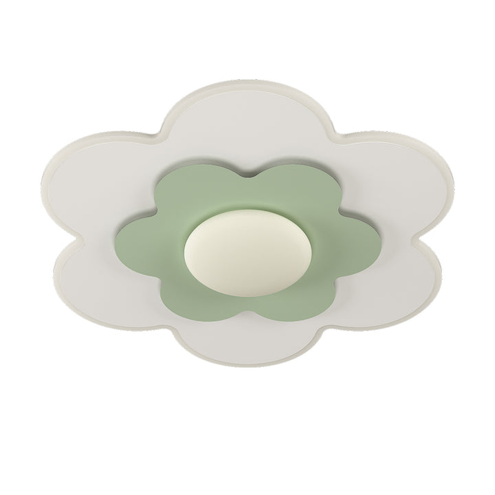 Plafonnier LED contemporain carré ovale en fer avec fleurs nordiques pour chambre à coucher 