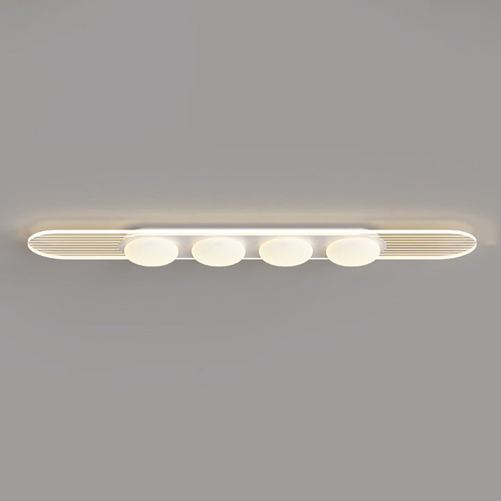 Luz de techo empotrada LED de hierro PE de tira larga nórdica contemporánea para comedor 