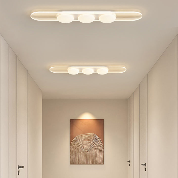 Luz de techo empotrada LED de hierro PE de tira larga nórdica contemporánea para comedor 