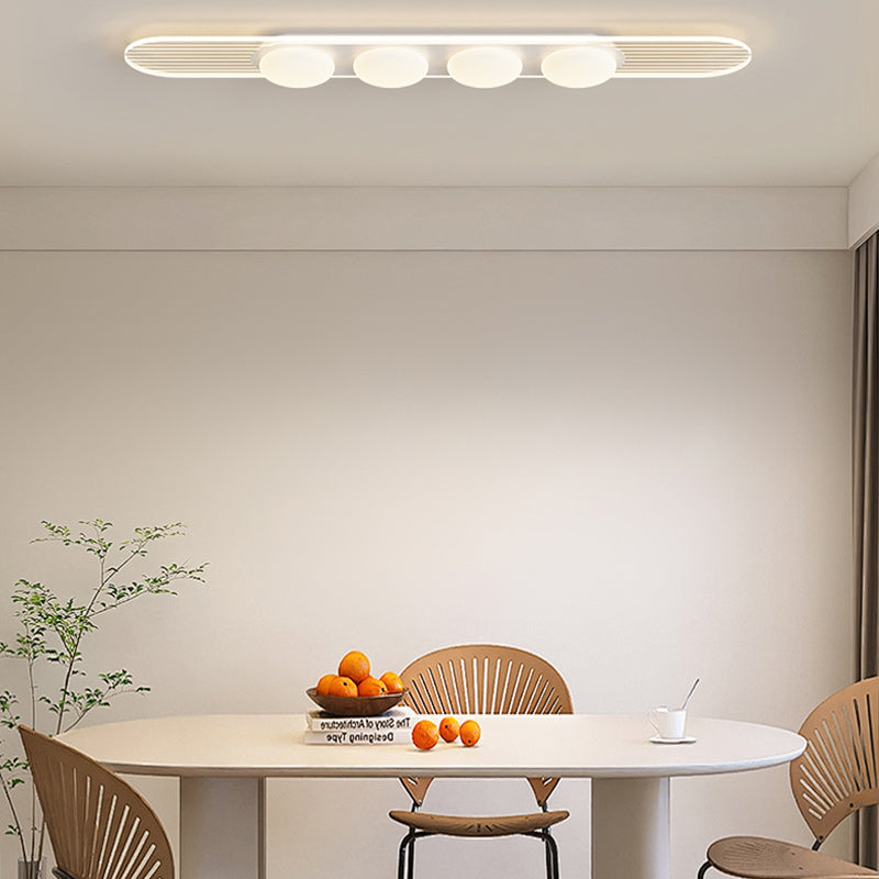 Luz de techo empotrada LED de hierro PE de tira larga nórdica contemporánea para comedor 