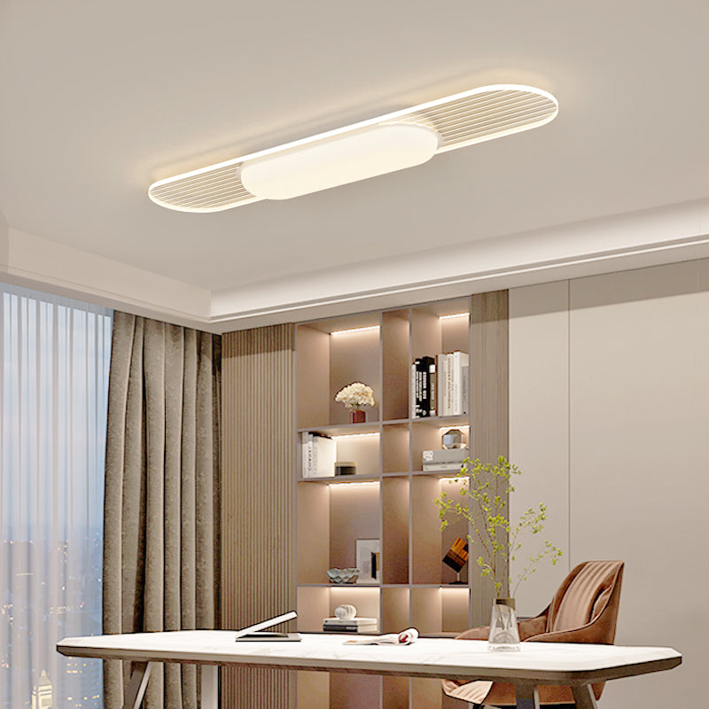 Luz de techo empotrada LED de hierro PE de tira larga nórdica contemporánea para comedor 