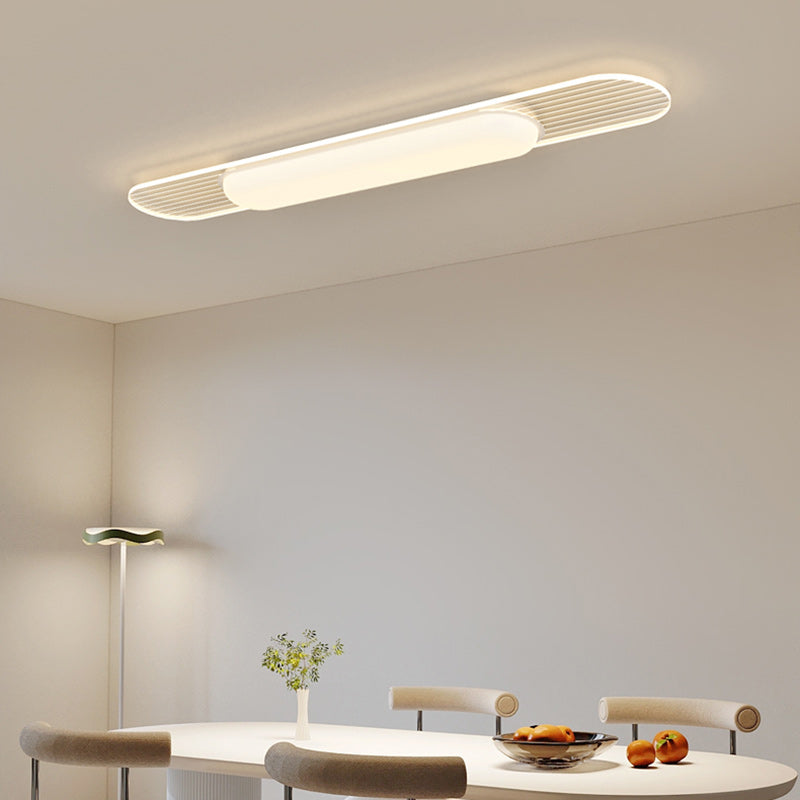 Luz de techo empotrada LED de hierro PE de tira larga nórdica contemporánea para comedor 