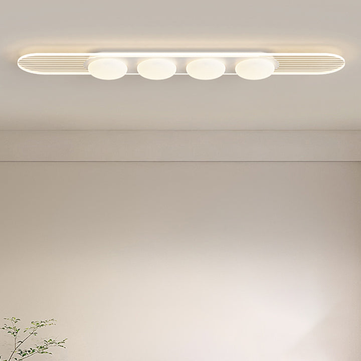 Luz de techo empotrada LED de hierro PE de tira larga nórdica contemporánea para comedor 