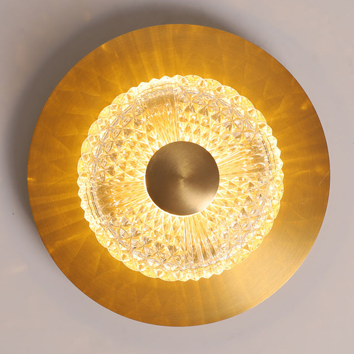 Contemporary Simplicity Dome Round Copper Glass LED Semi-Flush Mount Ceiling Light For Hallways