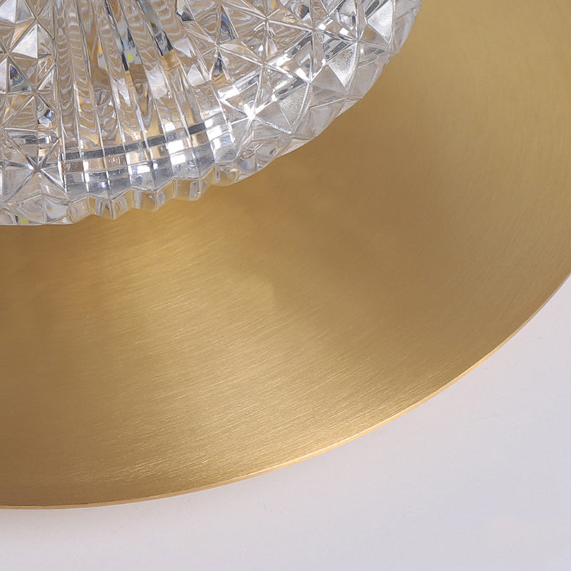 Contemporary Simplicity Dome Round Copper Glass LED Semi-Flush Mount Ceiling Light For Hallways