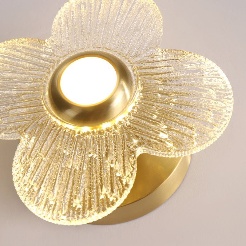 Contemporary Simplicity Dome Round Copper Glass LED Semi-Flush Mount Ceiling Light For Hallways