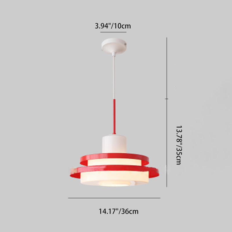 Pantalla de lámpara de vidrio redonda de hierro escandinava contemporánea 1 - Luz colgante para sala de estar 