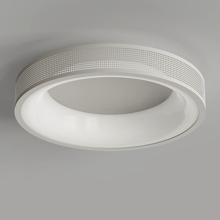 Zeitgenössische nordische runde Eisen-Gitter-Mesh-Lampenschirm Acryl-Hardware LED-Deckenleuchte für das Schlafzimmer 