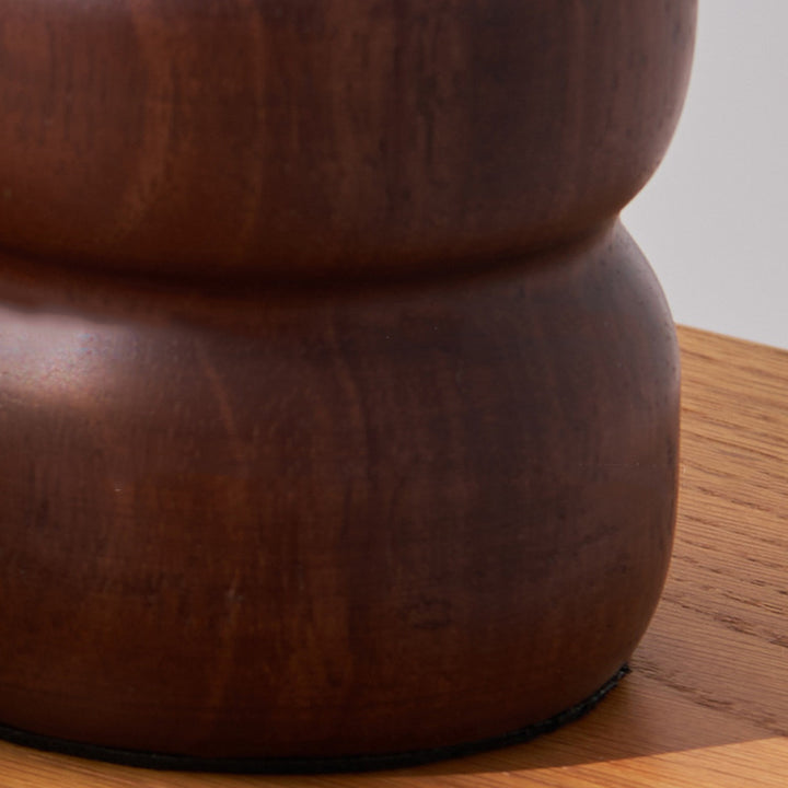 Lampe de table avec abat-jour en papier de riz traditionnel japonais, base en bois massif et cuivre, 1 lumière pour chambre à coucher 