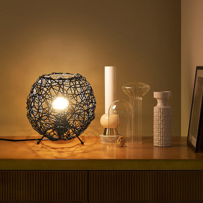 Zeitgenössische kreative Rattan-Weberei Vogelnest 1 - Licht Tischlampe für Wohnzimmer 