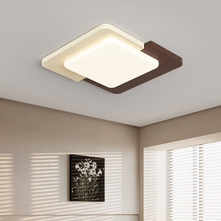 Plafonnier LED en acrylique et fer avec montage affleurant, forme ronde, carrée, rectangulaire et nordique contemporaine pour chambre 