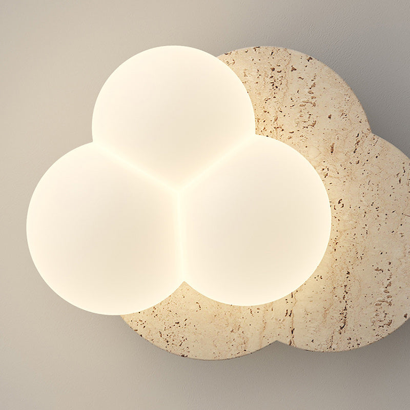 Luz de techo empotrada LED de burbujas de pentagrama de corazón japonés tradicional de travertino amarillo PE para pasillos 