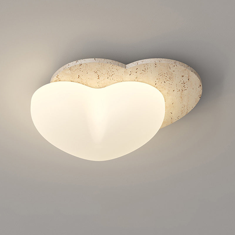 Luz de techo empotrada LED de burbujas de pentagrama de corazón japonés tradicional de travertino amarillo PE para pasillos 