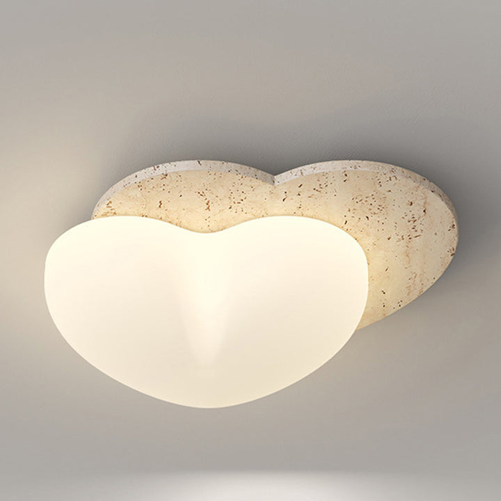 Luz de techo empotrada LED de burbujas de pentagrama de corazón japonés tradicional de travertino amarillo PE para pasillos 