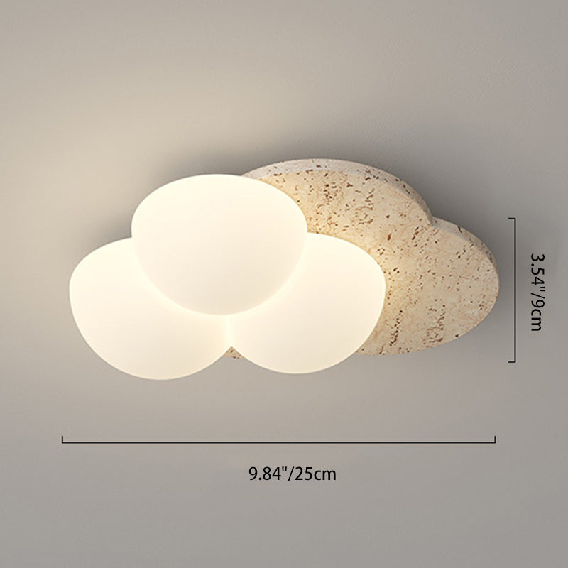 Luz de techo empotrada LED de burbujas de pentagrama de corazón japonés tradicional de travertino amarillo PE para pasillos 
