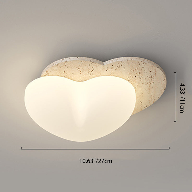 Luz de techo empotrada LED de burbujas de pentagrama de corazón japonés tradicional de travertino amarillo PE para pasillos 