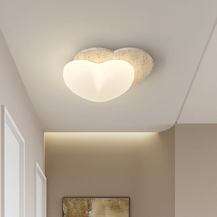 Luz de techo empotrada LED de burbujas de pentagrama de corazón japonés tradicional de travertino amarillo PE para pasillos 