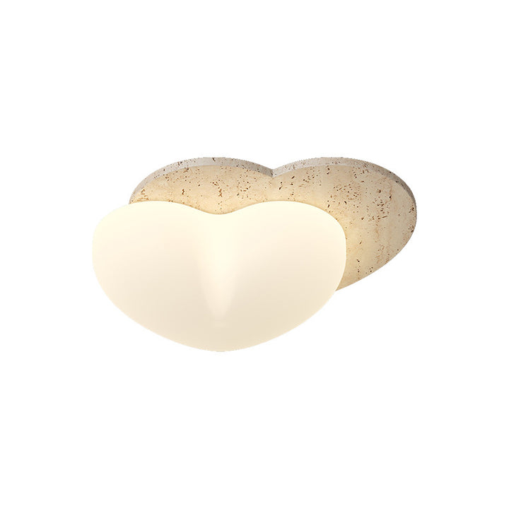 Luz de techo empotrada LED de burbujas de pentagrama de corazón japonés tradicional de travertino amarillo PE para pasillos 
