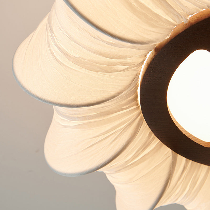 Abat-jour rond en tissu traditionnel français Fer Bois massif LED Lustres pour salon 