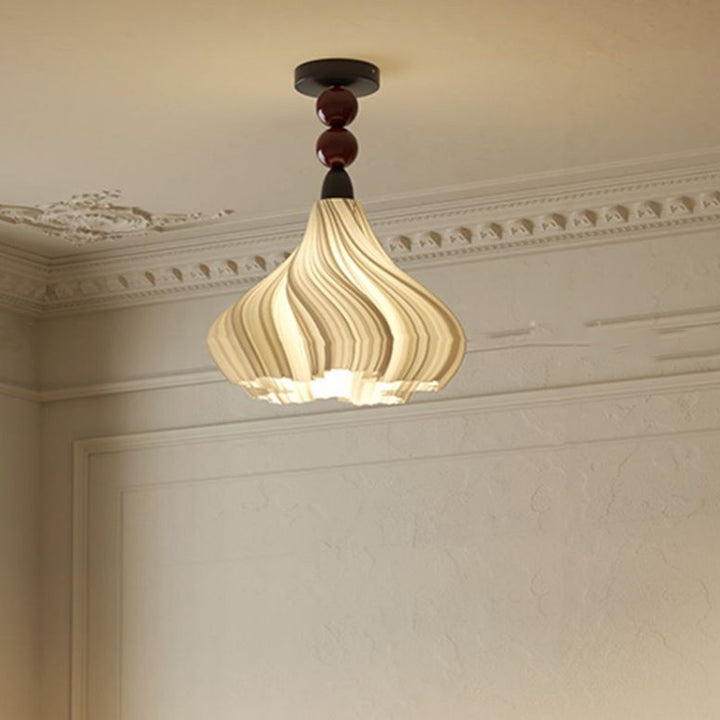 Traditionelle französische Kuppel Schwingrock Form Eisen PLA Lampenschirm 1 - Licht Pendelleuchte für Wohnzimmer 