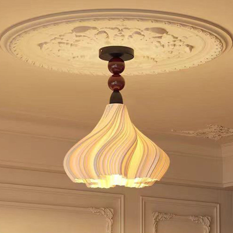 Traditionelle französische Kuppel Schwingrock Form Eisen PLA Lampenschirm 1 - Licht Pendelleuchte für Wohnzimmer 